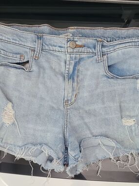 Old Navy Light Blue Distressed Denim Cutoff Shorts